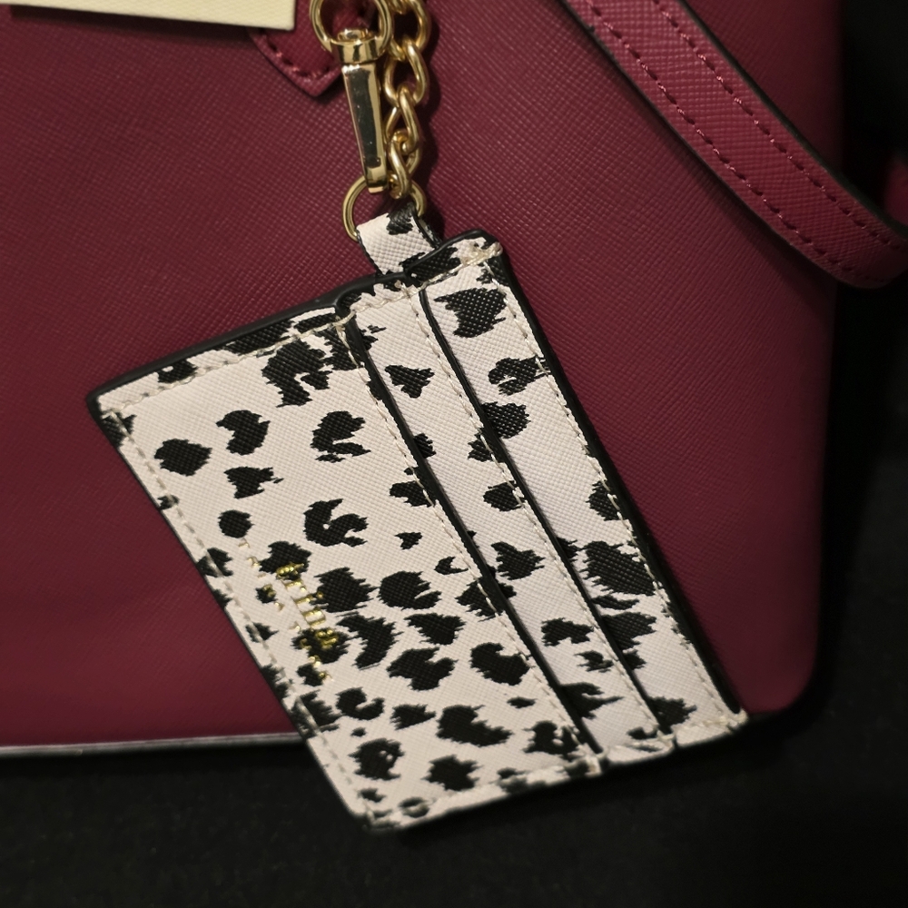 Trina Turk Rose Leather Handbag with Card Holder - Picture 2 of 6